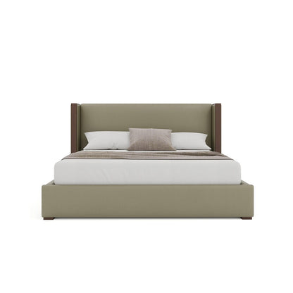 Nativa Interiors - Irenne Plain Eco-Leather Low 47in King Stone Bed - BED-IRENNE-PL-LOW-KN-VIN-STONE veiw 3