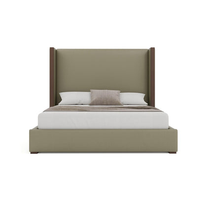 Nativa Interiors - Irenne Plain Eco-Leather Medium 67in California King Stone Bed - BED-IRENNE-PL-MID-CA-VIN-STONE veiw 3
