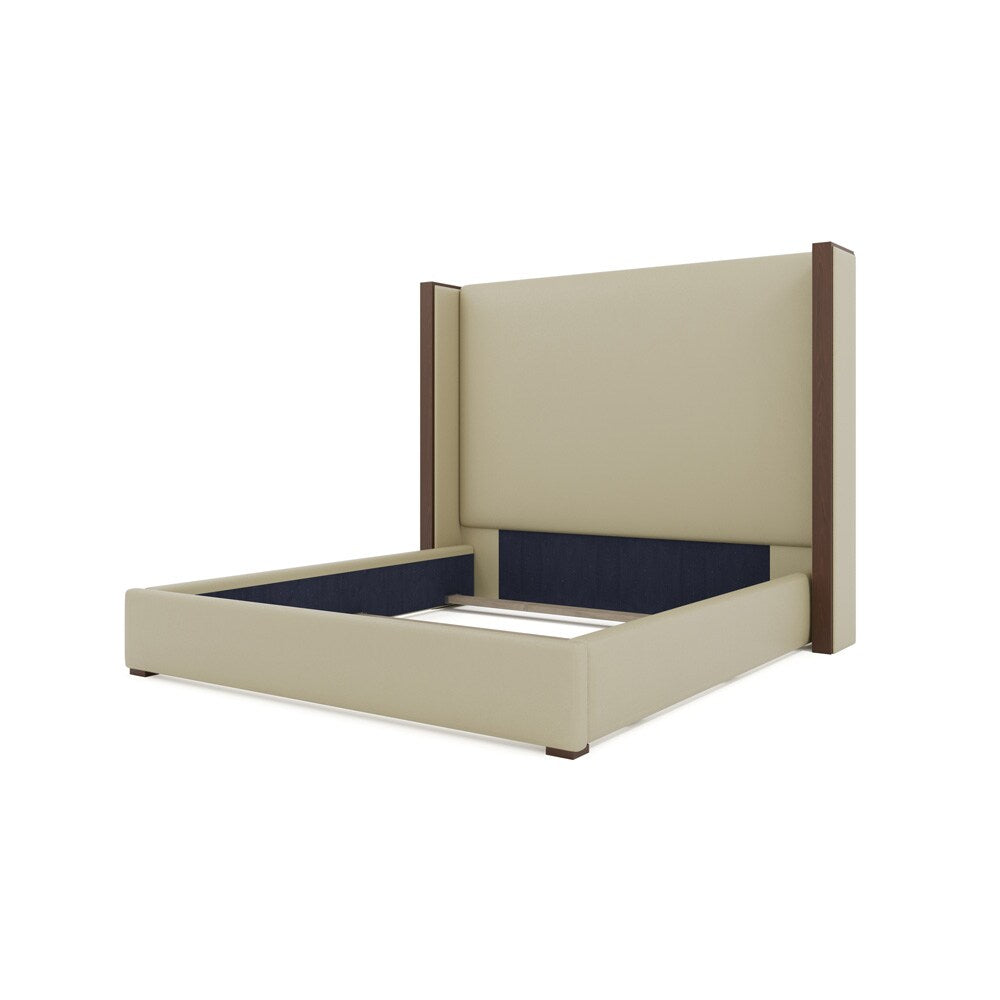 Nativa Interiors - Irenne Plain Eco-Leather Medium 67in King Cream Bed - BED-IRENNE-PL-MID-KN-VIN-CREAM veiw 4