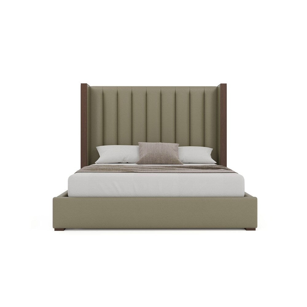Nativa Interiors - Irenne Vertical Channel Eco-Leather Medium 67in California King Stone Bed - BED-IRENNE-VC-MID-CA-VIN-STONE veiw 3