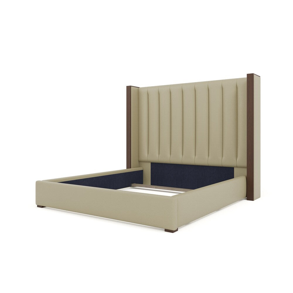 Nativa Interiors - Irenne Vertical Channel Eco-Leather Medium 67in King Cream Bed - BED-IRENNE-VC-MID-KN-VIN-CREAM veiw 4