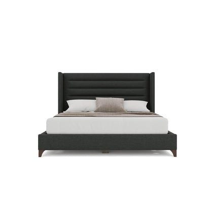 Nativa Interiors - Megan Horizontal Channel King Bed Charcoal - BED-MEGAN-HC-KN-PF-CHARCOAL veiw 3