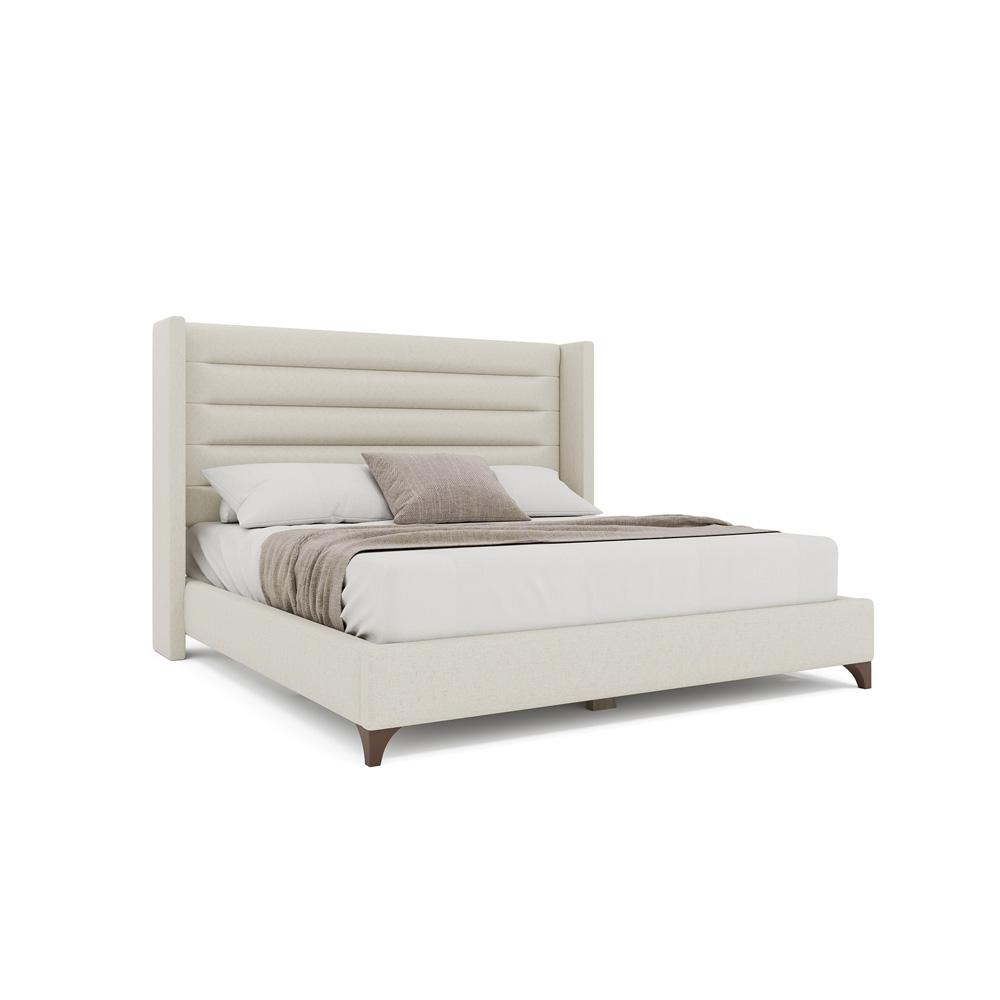 Nativa Interiors - Megan Horizontal Channel Queen Bed Off White - BED-MEGAN-HC-QN-PF-WHITE veiw 1