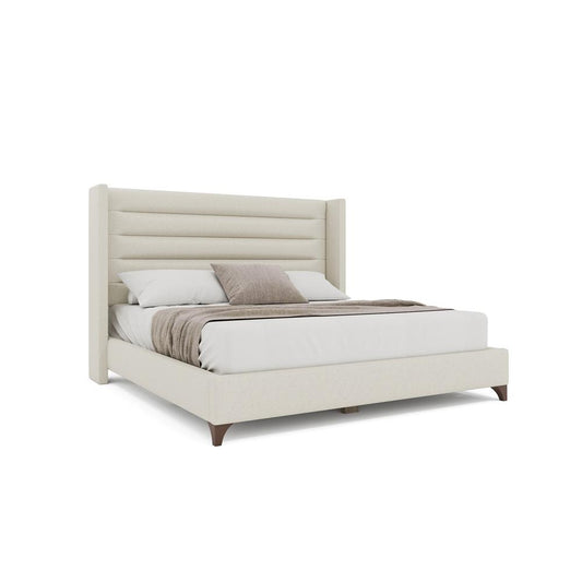 Nativa Interiors - Megan Horizontal Channel Queen Bed Off White - BED-MEGAN-HC-QN-PF-WHITE veiw 1
