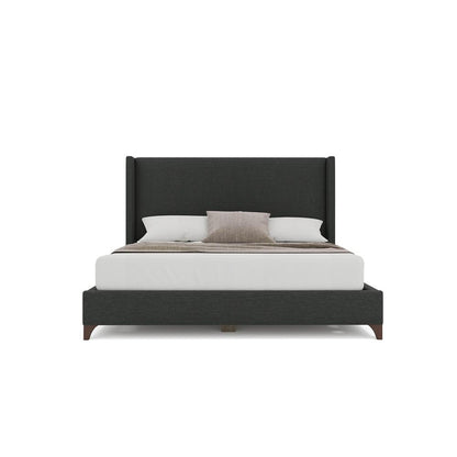 Nativa Interiors - Megan Classic Plain King Bed Charcoal - BED-MEGAN-PL-KN-PF-CHARCOAL veiw 3