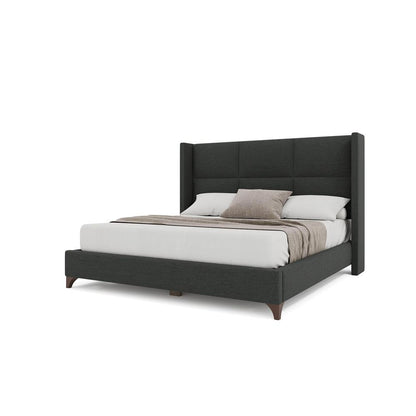 Nativa Interiors - Megan Square Queen Bed Charcoal - BED-MEGAN-SQ-QN-PF-CHARCOAL veiw 2