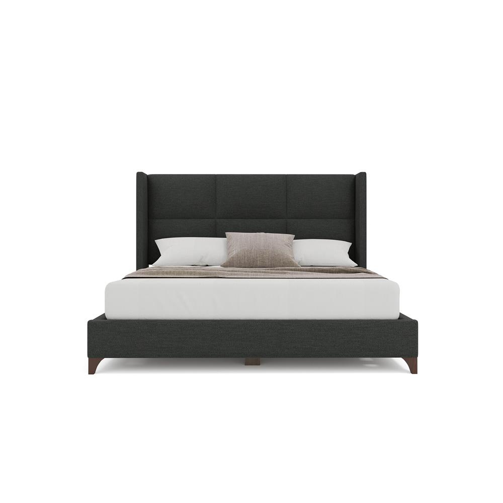 Nativa Interiors - Megan Square Queen Bed Charcoal - BED-MEGAN-SQ-QN-PF-CHARCOAL veiw 3