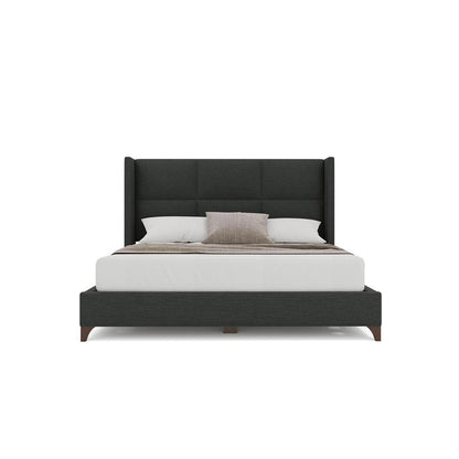 Nativa Interiors - Megan Square Queen Bed Charcoal - BED-MEGAN-SQ-QN-PF-CHARCOAL veiw 3