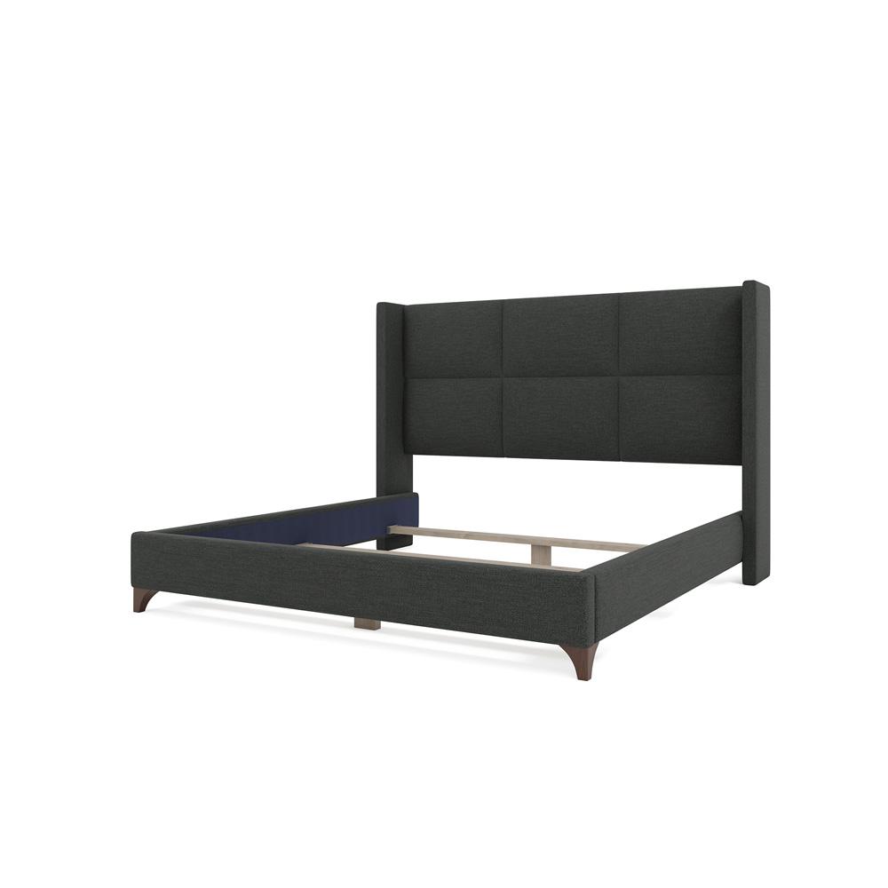 Nativa Interiors - Megan Square Queen Bed Charcoal - BED-MEGAN-SQ-QN-PF-CHARCOAL veiw 4