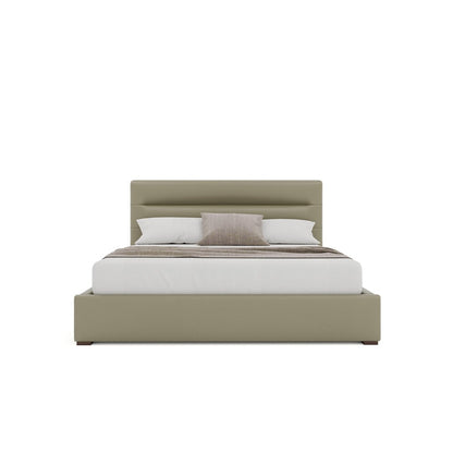 Nativa Interiors - Moyra Horizontal Channel Tufted Eco-Leather Low 47in California King Stone Bed - BED-MOYRA-HC-LOW-CA-VIN-STONE veiw 3