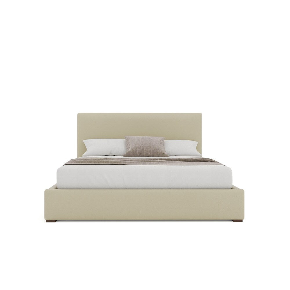 Nativa Interiors - Moyra Plain Eco-Leather Low 47in King Cream Bed - BED-MOYRA-PL-LOW-KN-VIN-CREAM veiw 3