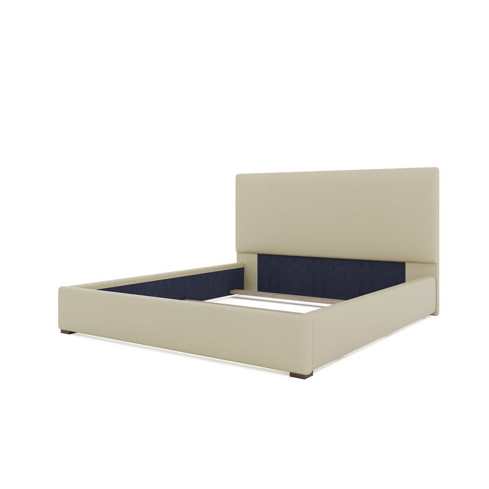 Nativa Interiors - Moyra Plain Eco-Leather Low 47in King Cream Bed - BED-MOYRA-PL-LOW-KN-VIN-CREAM veiw 4