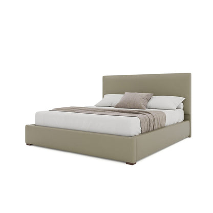 Nativa Interiors - Moyra Plain Eco-Leather Low 47in King Stone Bed - BED-MOYRA-PL-LOW-KN-VIN-STONE veiw 2