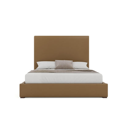 Nativa Interiors - Moyra Plain Eco-Leather Medium 67in California King Caramel Bed - BED-MOYRA-PL-MID-CA-VIN-CARAMEL veiw 3