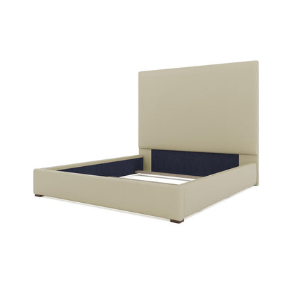 Nativa Interiors - Moyra Plain Eco-Leather Medium 67in California King Cream Bed - BED-MOYRA-PL-MID-CA-VIN-CREAM veiw 4