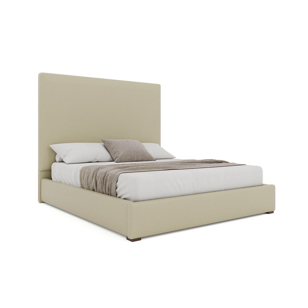 Nativa Interiors - Moyra Plain Eco-Leather Medium 67in King Cream Bed - BED-MOYRA-PL-MID-KN-VIN-CREAM veiw 1
