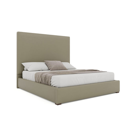 Nativa Interiors - Moyra Plain Eco-Leather Medium 67in King Stone Bed - BED-MOYRA-PL-MID-KN-VIN-STONE veiw 1