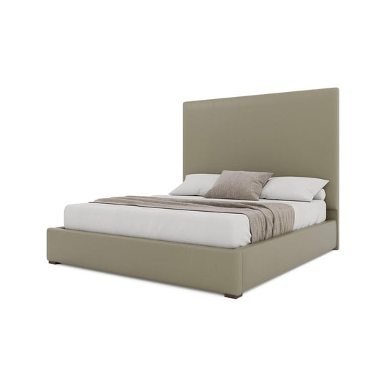 Nativa Interiors - Moyra Plain Eco-Leather Medium 67in King Stone Bed - BED-MOYRA-PL-MID-KN-VIN-STONE veiw 2