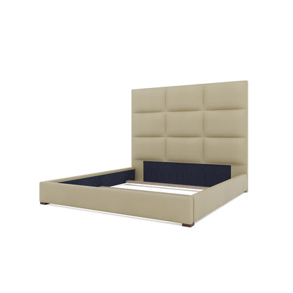 Nativa Interiors - Moyra Square Tufted Eco-Leather Medium 67in King Cream Bed - BED-MOYRA-SQ-MID-KN-VIN-CREAM veiw 4