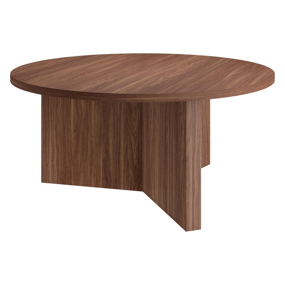 Hudson & Canal - Anders 36in Wide Round Coffee Table in Satin Walnut - CT2330 veiw 1