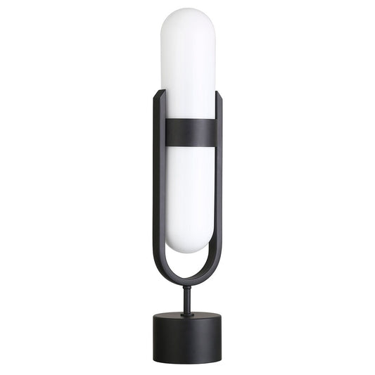 Hudson & Canal - Blair Pill-Shaped Table Lamp with Milk Glass Shade in Brass/White - TL2231 veiw 1