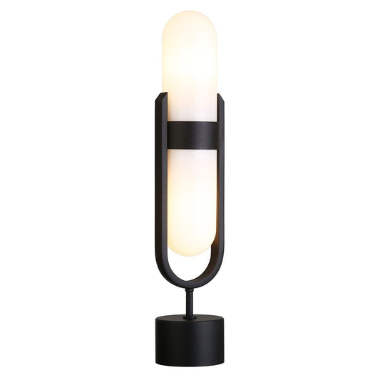Hudson & Canal - Blair Pill-Shaped Table Lamp with Milk Glass Shade in Brass/White - TL2231 veiw 2