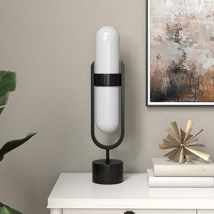 Hudson & Canal - Blair Pill-Shaped Table Lamp with Milk Glass Shade in Brass/White - TL2231 veiw 5