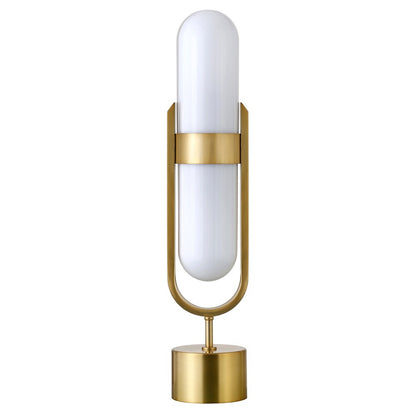 Hudson & Canal - Blair Pill-Shaped Table Lamp with Milk Glass Shade in Blackened Bronze/White - TL2230 veiw 1