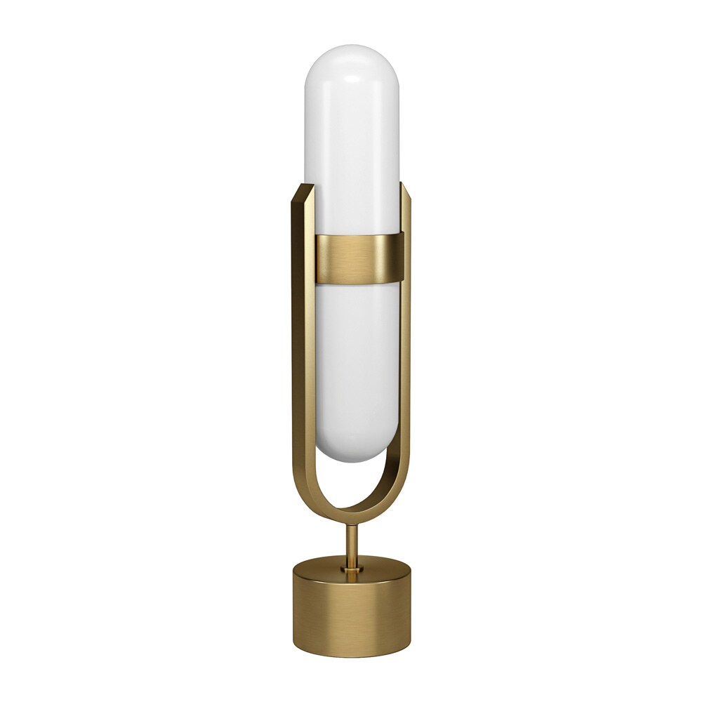 Hudson & Canal - Blair Pill-Shaped Table Lamp with Milk Glass Shade in Blackened Bronze/White - TL2230 veiw 3