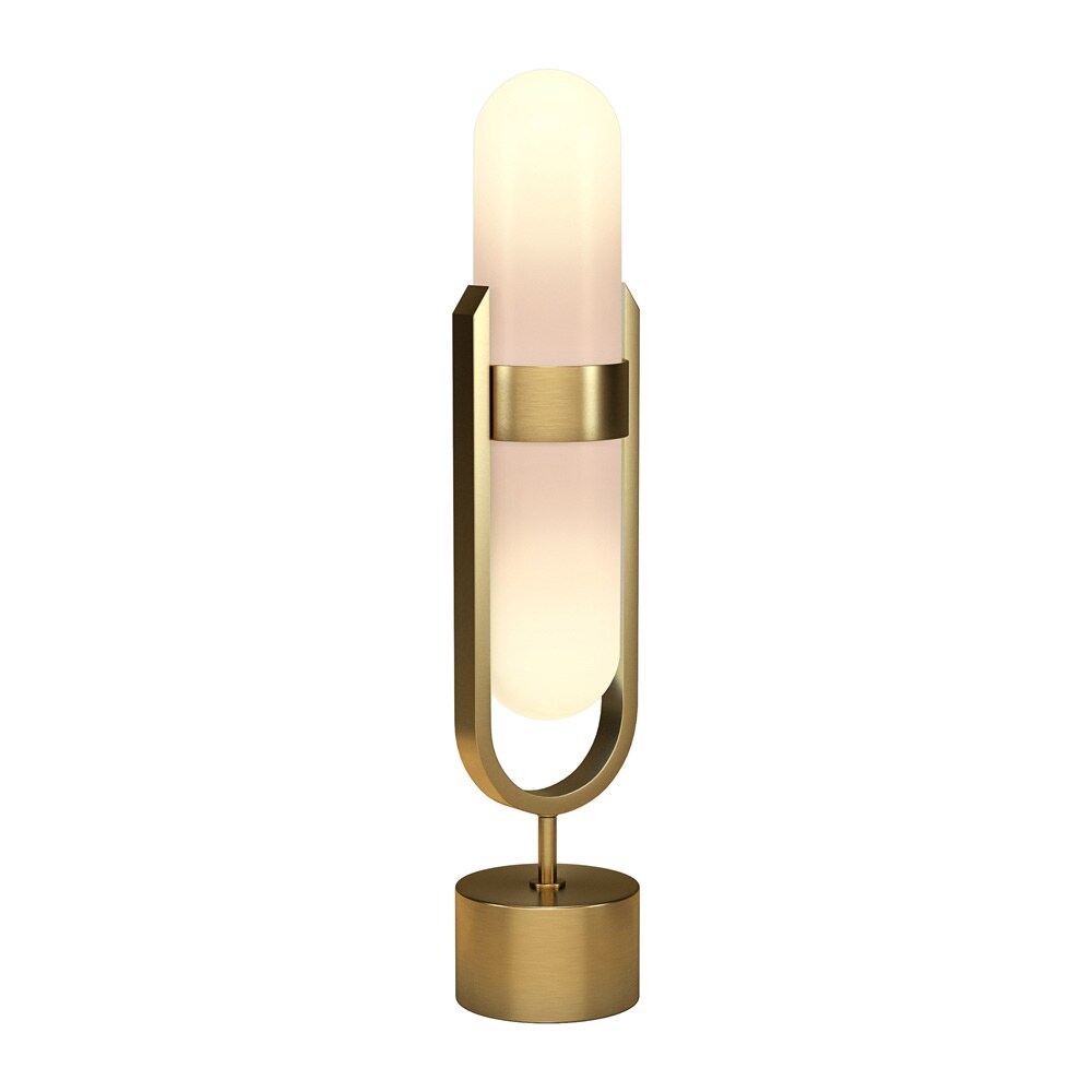 Hudson & Canal - Blair Pill-Shaped Table Lamp with Milk Glass Shade in Blackened Bronze/White - TL2230 veiw 4