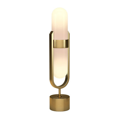 Hudson & Canal - Blair Pill-Shaped Table Lamp with Milk Glass Shade in Blackened Bronze/White - TL2230 veiw 4