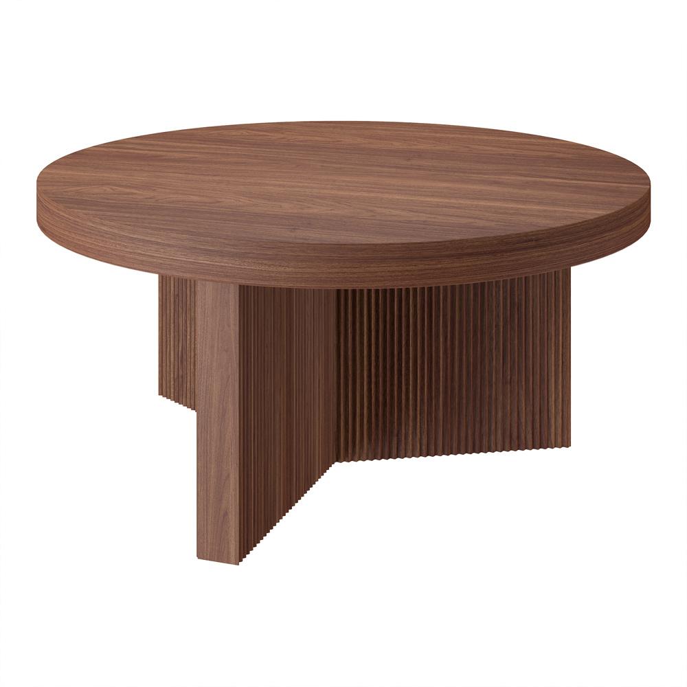 Hudson & Canal - Holm 32in Wide Round Coffee Table in Satin Walnut - CT2335 veiw 3