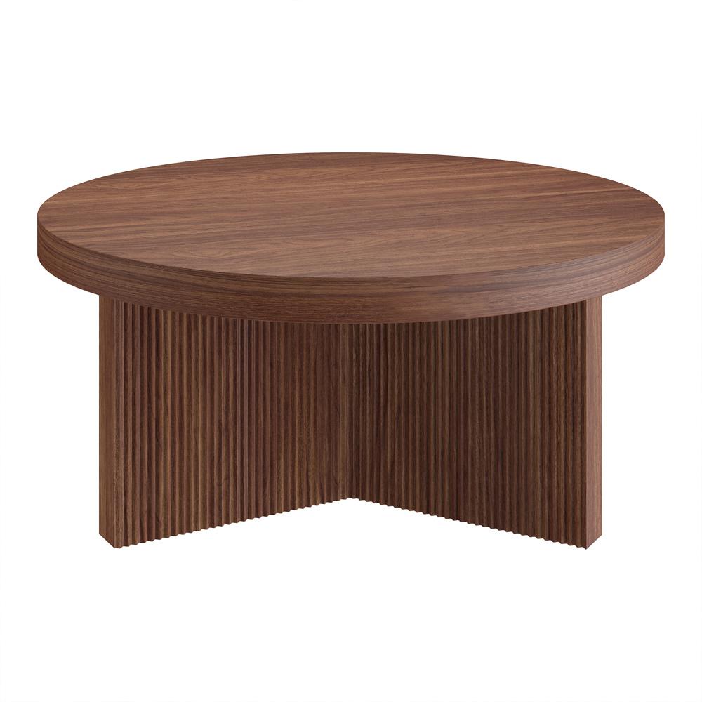 Hudson & Canal - Holm 32in Wide Round Coffee Table in Satin Walnut - CT2335 veiw 4