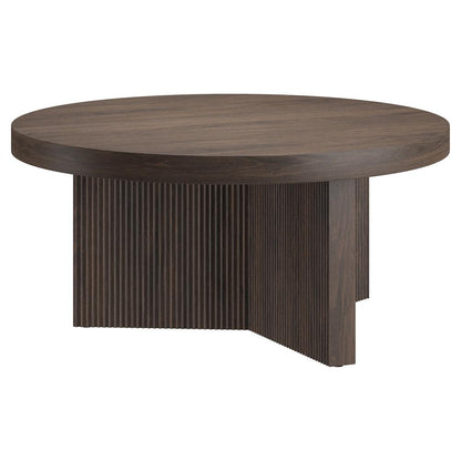 Hudson & Canal - Holm 32in Wide Round Coffee Table in Alder Brown - CT2351 veiw 1