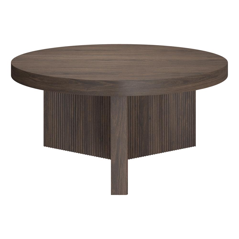 Hudson & Canal - Holm 32in Wide Round Coffee Table in Alder Brown - CT2351 veiw 2