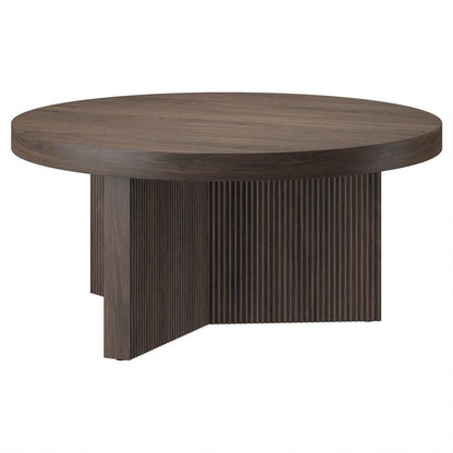 Hudson & Canal - Holm 32in Wide Round Coffee Table in Alder Brown - CT2351 veiw 3