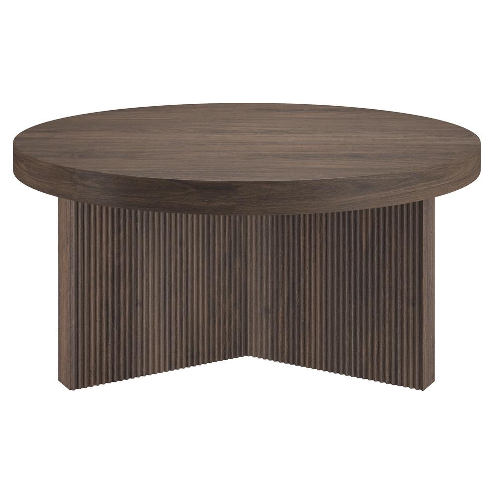Hudson & Canal - Holm 32in Wide Round Coffee Table in Alder Brown - CT2351 veiw 4