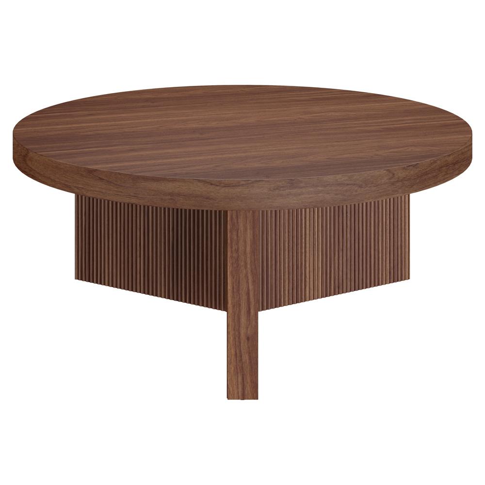 Hudson & Canal - Holm 36in Wide Round Coffee Table in Satin Walnut - CT2336 veiw 2