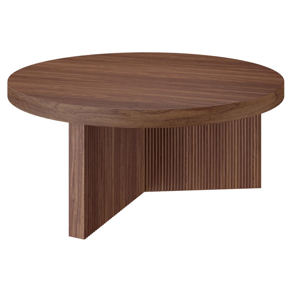 Hudson & Canal - Holm 36in Wide Round Coffee Table in Satin Walnut - CT2336 veiw 3