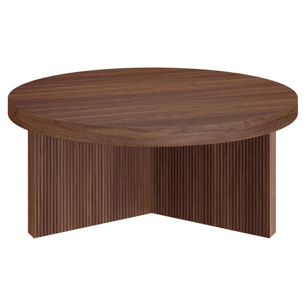 Hudson & Canal - Holm 36in Wide Round Coffee Table in Satin Walnut - CT2336 veiw 4