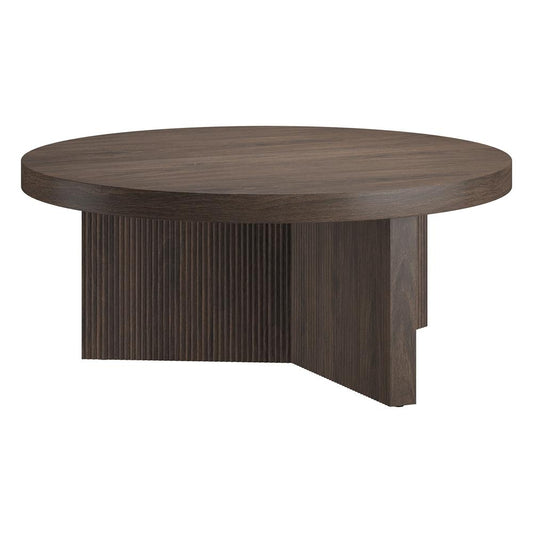 Hudson & Canal - Holm 36in Wide Round Coffee Table in Alder Brown - CT2352 veiw 1