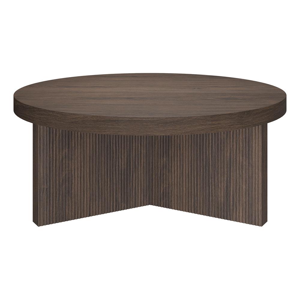 Hudson & Canal - Holm 36in Wide Round Coffee Table in Alder Brown - CT2352 veiw 4