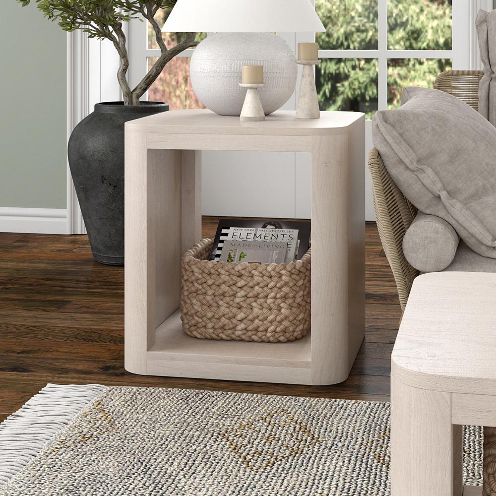 Hudson & Canal - Kellan 20in Wide Square Side Table in Alder White - ST2183 veiw 4