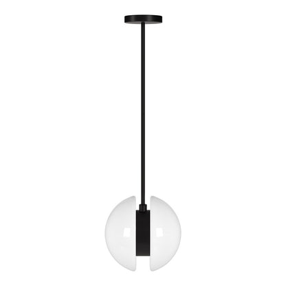 Hudson & Canal - Kyriana 10in Wide 2-Light Pendant with Glass Shade in Matte Black/White - PD2275 veiw 1