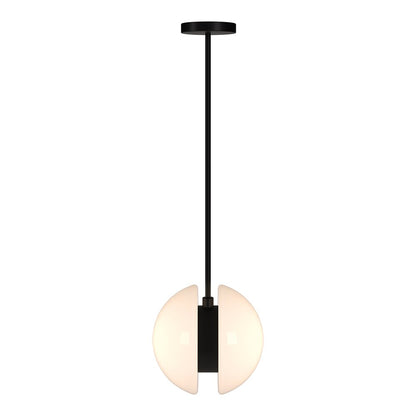 Hudson & Canal - Kyriana 10in Wide 2-Light Pendant with Glass Shade in Matte Black/White - PD2275 veiw 2