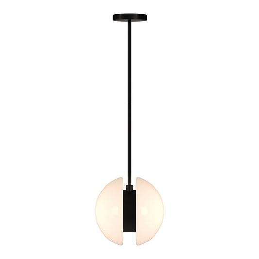 Hudson & Canal - Kyriana 10in Wide 2-Light Pendant with Glass Shade in Matte Black/White - PD2275 veiw 2
