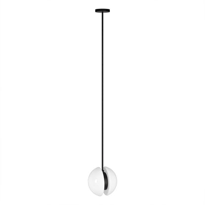 Hudson & Canal - Kyriana 10in Wide 2-Light Pendant with Glass Shade in Matte Black/White - PD2275 veiw 3
