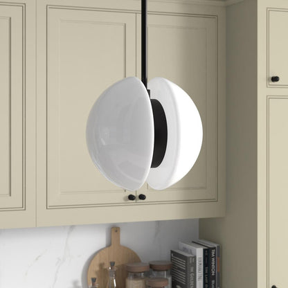 Hudson & Canal - Kyriana 10in Wide 2-Light Pendant with Glass Shade in Matte Black/White - PD2275 veiw 5