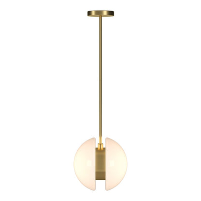 Hudson & Canal - Kyriana 10in Wide 2-Light Pendant with Glass Shade in Brass/White - PD2276 veiw 2