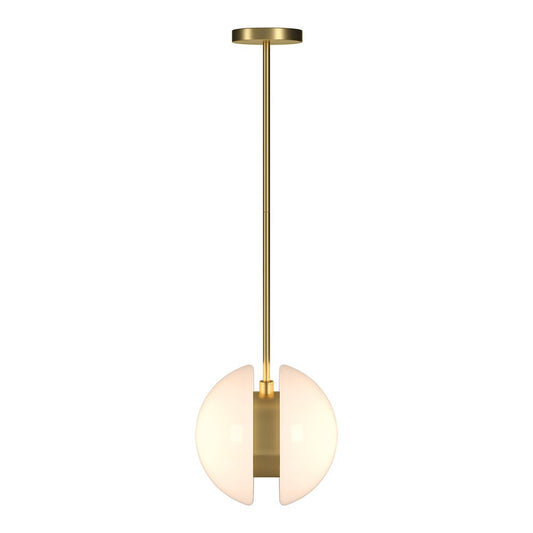 Hudson & Canal - Kyriana 10in Wide 2-Light Pendant with Glass Shade in Brass/White - PD2276 veiw 2